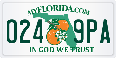 FL license plate 0249PA