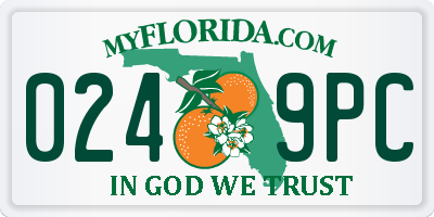 FL license plate 0249PC