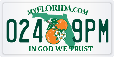 FL license plate 0249PM