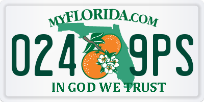 FL license plate 0249PS