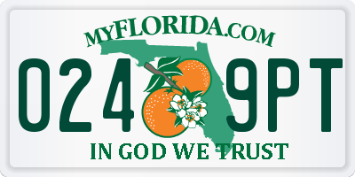 FL license plate 0249PT