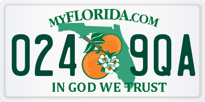 FL license plate 0249QA