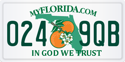 FL license plate 0249QB