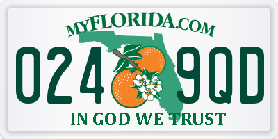 FL license plate 0249QD