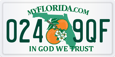 FL license plate 0249QF