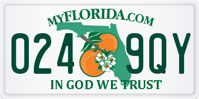 FL license plate 0249QY