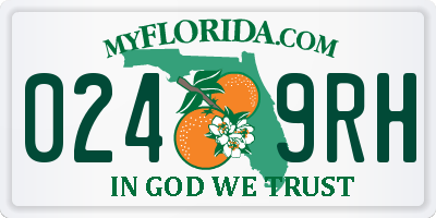 FL license plate 0249RH