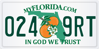 FL license plate 0249RT