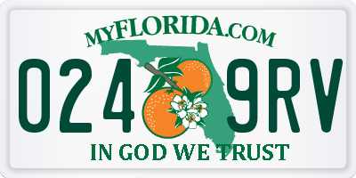 FL license plate 0249RV