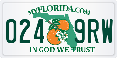 FL license plate 0249RW