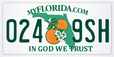 FL license plate 0249SH