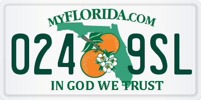 FL license plate 0249SL