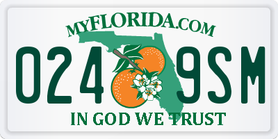 FL license plate 0249SM