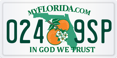 FL license plate 0249SP