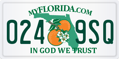 FL license plate 0249SQ