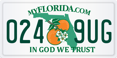 FL license plate 0249UG