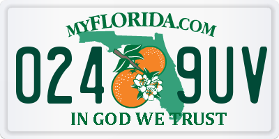 FL license plate 0249UV