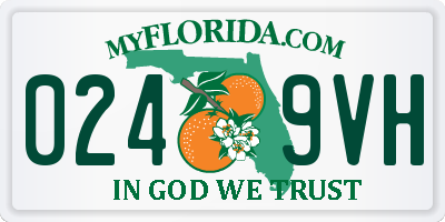 FL license plate 0249VH