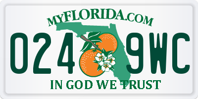 FL license plate 0249WC