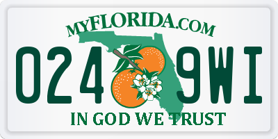 FL license plate 0249WI