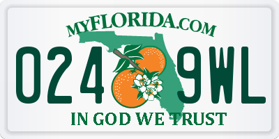 FL license plate 0249WL