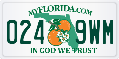 FL license plate 0249WM