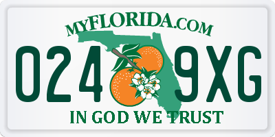FL license plate 0249XG