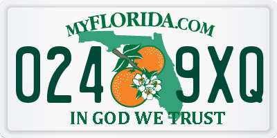 FL license plate 0249XQ