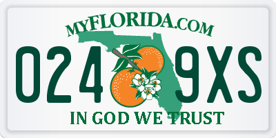 FL license plate 0249XS