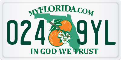 FL license plate 0249YL