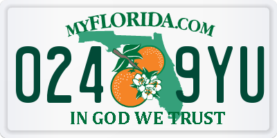 FL license plate 0249YU