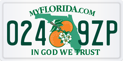 FL license plate 0249ZP