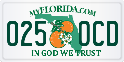 FL license plate 0250CD