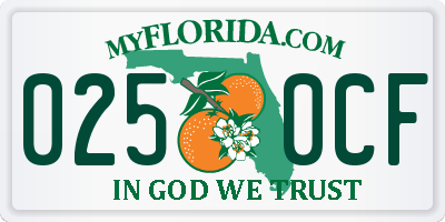 FL license plate 0250CF
