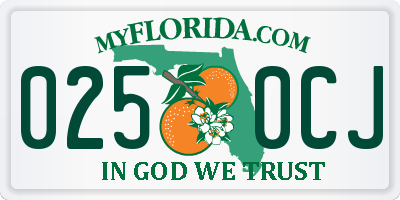 FL license plate 0250CJ