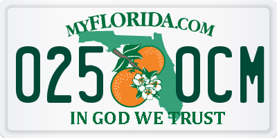 FL license plate 0250CM
