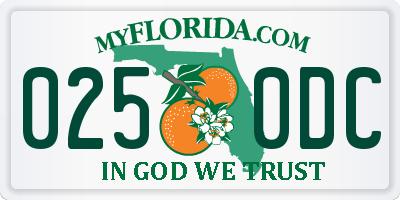 FL license plate 0250DC