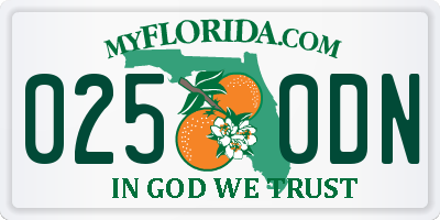 FL license plate 0250DN