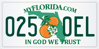FL license plate 0250EL