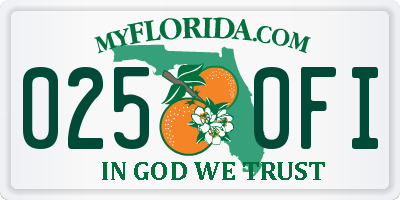 FL license plate 0250FI