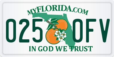 FL license plate 0250FV