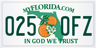 FL license plate 0250FZ