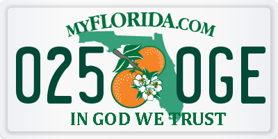 FL license plate 0250GE