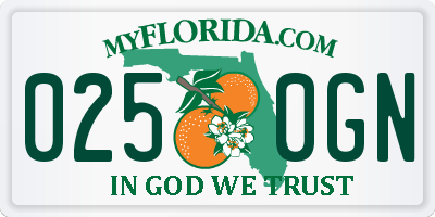 FL license plate 0250GN