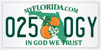 FL license plate 0250GY