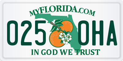 FL license plate 0250HA