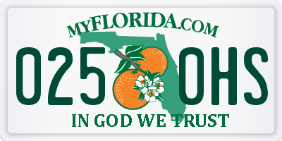 FL license plate 0250HS