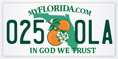 FL license plate 0250LA