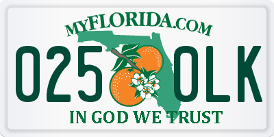FL license plate 0250LK