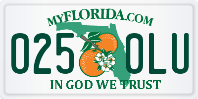 FL license plate 0250LU